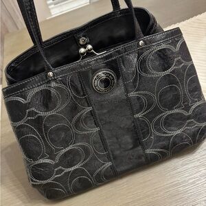 Coach Black Signature Tote Bag